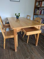 Unikat Holzesstisch mit 4 Schubladen