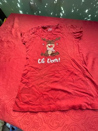 Kinder T-Shirt mit Renntier XS (134/140) rot