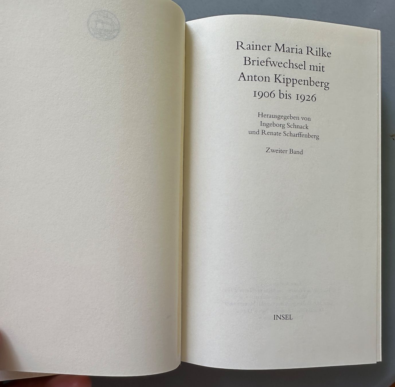 Libri: Rainer Maria Rilke: Briefwechsel mit Anton Kippenberg. – Usato da Zürich venduto da allp 5