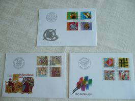 Pro Patria 1989 / 91 / 95 3 FDC