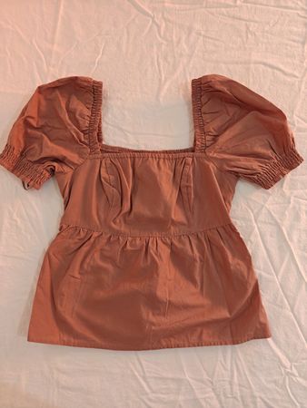 Abercrombie & Fitch Top Square Neck Puff Sleeve Size XS