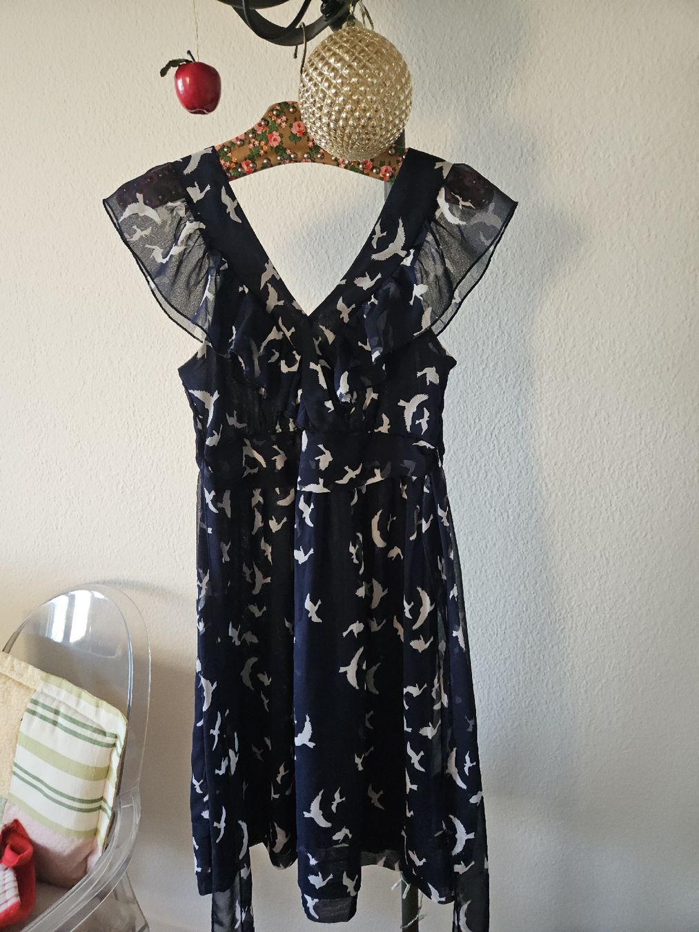 Vestiti: Sommerkleid dunkelblau mit Vögel – Usato da Zürich venduto da LK0138