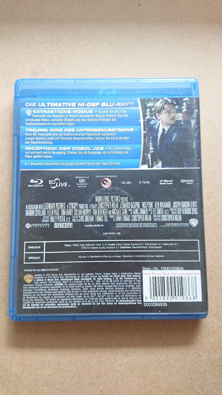 Tutti i DVDs: Inception Blu-ray - – Usato da Chur venduto da FreakofRarity 1