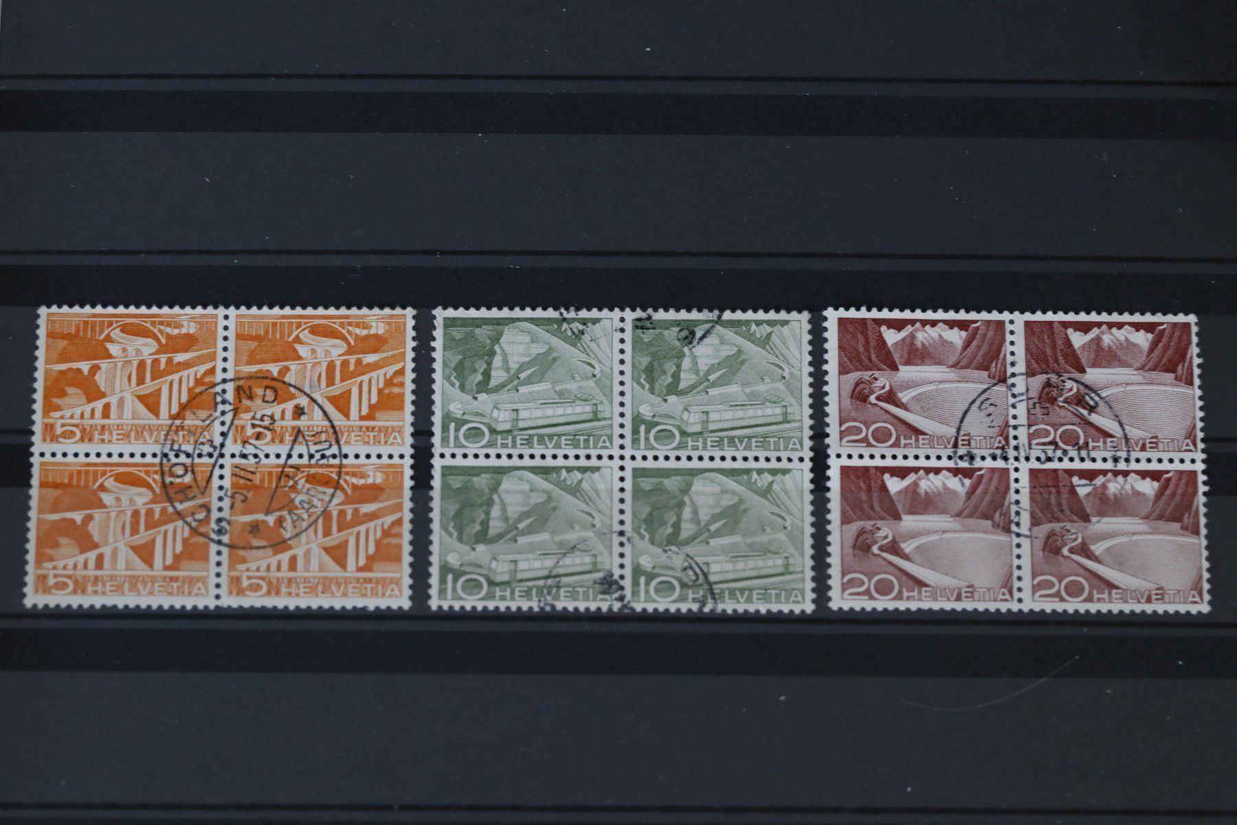 Tutti i francobolli: Viererblock Landschaft und Technik 1949 – Usato da Fällanden venduto da Egon51