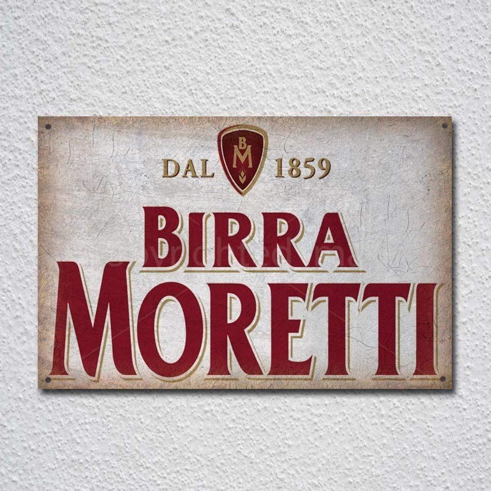 Insegne: Plaque vintage Birra Moretti Blechschild – Nuovo e nell'imballaggio originale da Uvrier venduto da AlpineTreasures