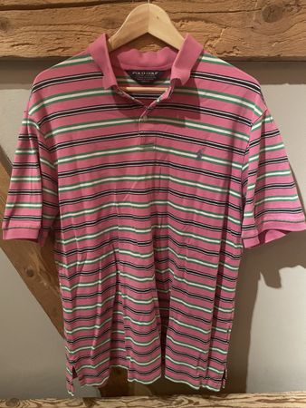 Ralph Lauren Polo Golf Herren Poloshirt Pink Gestreift