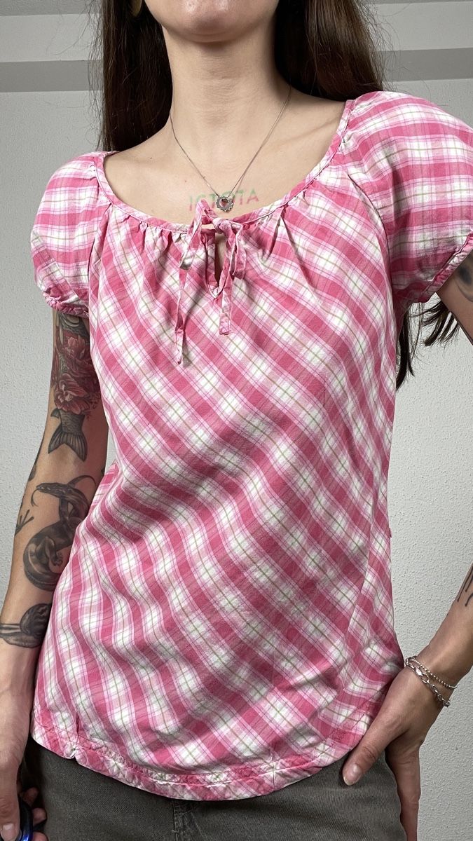 Camicette: pink checkered top from soyaconcept – Usato da Knonau venduto da Grapesvintage 4