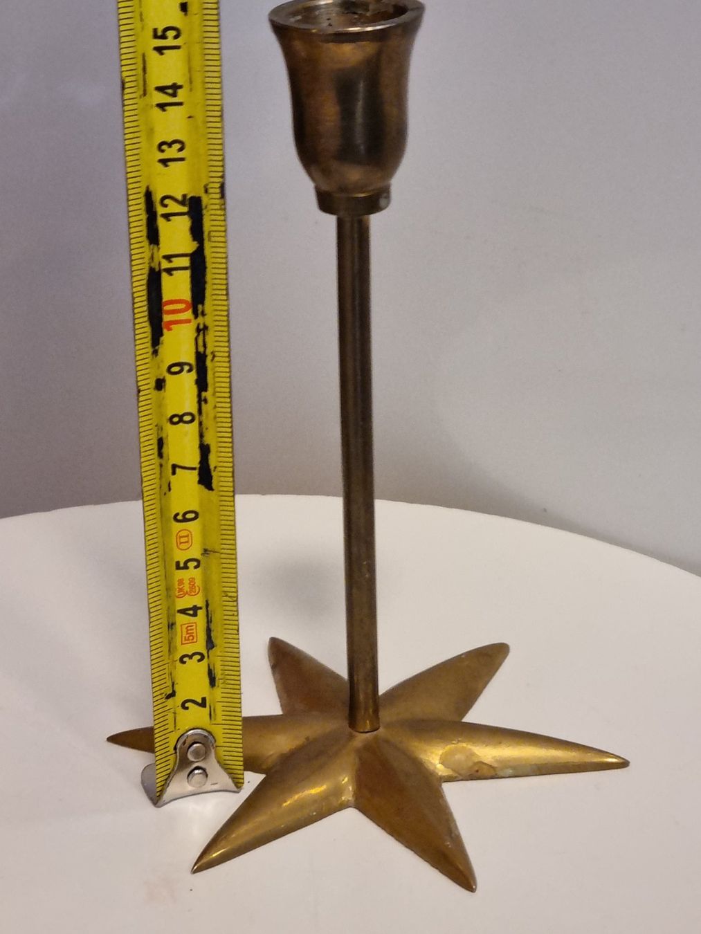 Bougeoirs: Vintage Messing Kerzenhalter Sternfuss – D'occasion à Scharnachtal par devin03 3