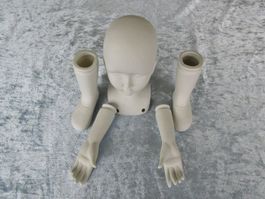 Puppe zum Malen und Körper zum nähen, Porzellan