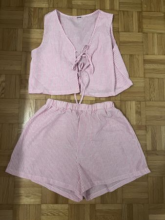 Sommer Set Gr. S/M gestreift Pink Weiss Lässig & Leicht. 55