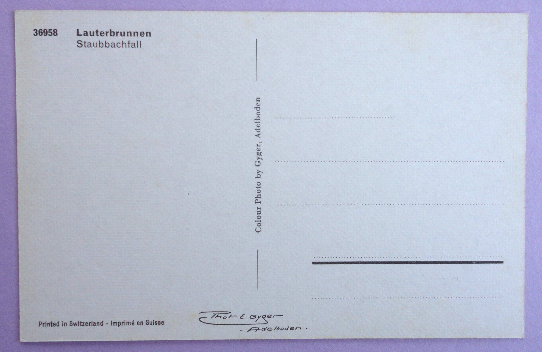 Cartoline postali: Lauterbrunnen, Staubbachfall – Usato da Fétigny venduto da Billy2miny 1