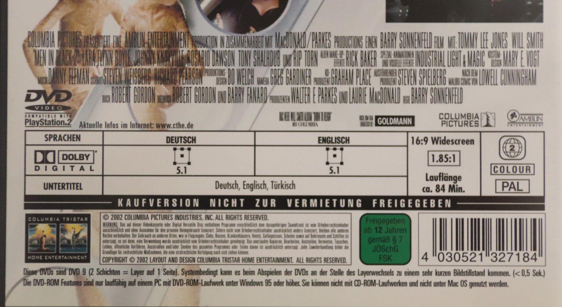 Alle DVDs: Men in Black ll Regie Barry Sonnenfeld – Gebraucht aus Glattfelden von Sirax 3