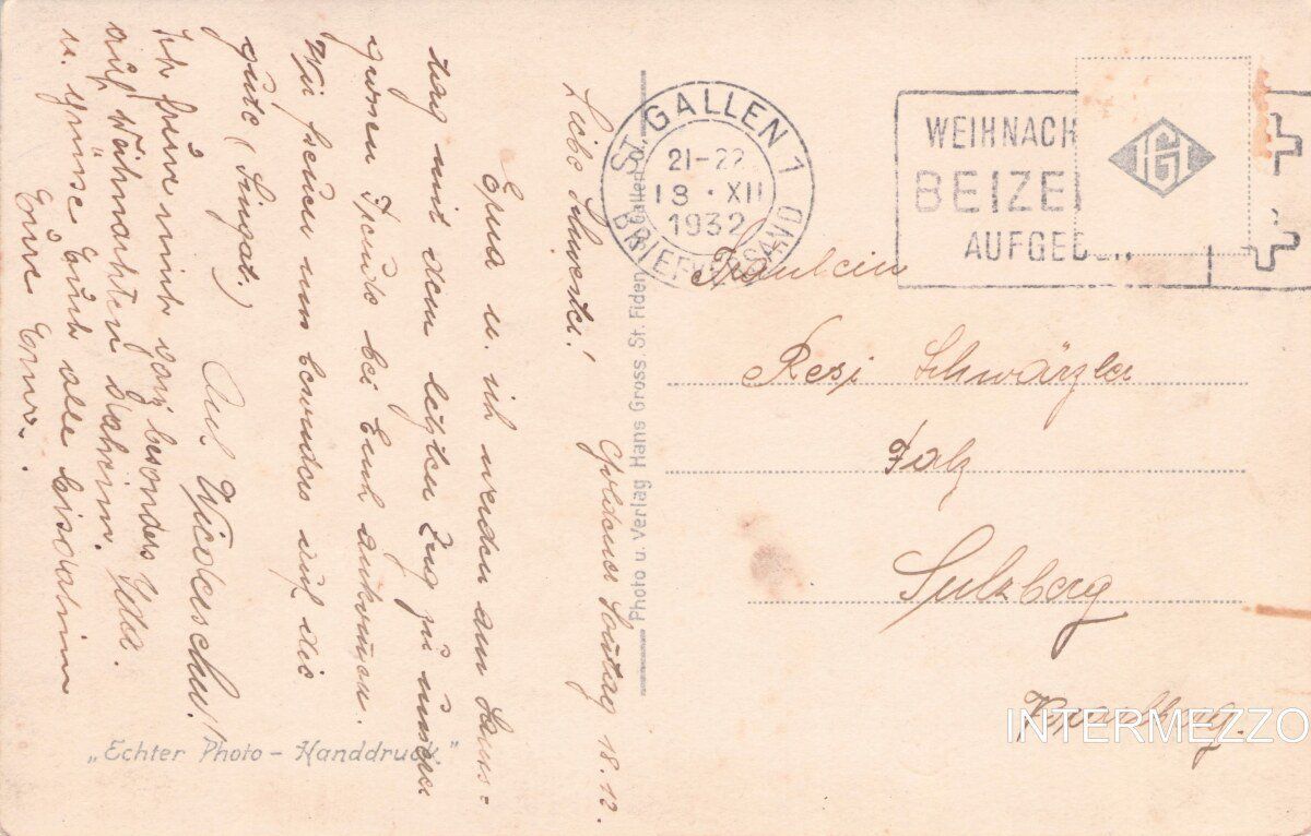 Cartoline postali: St. Gallen // 1932 Tonhalle – Usato da Basel venduto da intermezzo12 1