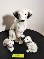 3 Hundefiguren Dalmatiner Porzellan Hundemama mit 2 Jungen