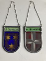 Wunderschöne Glasmalerei CC Samedan Wappen