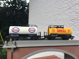 Fleischmann HO Kesselwagen Shell+Esso