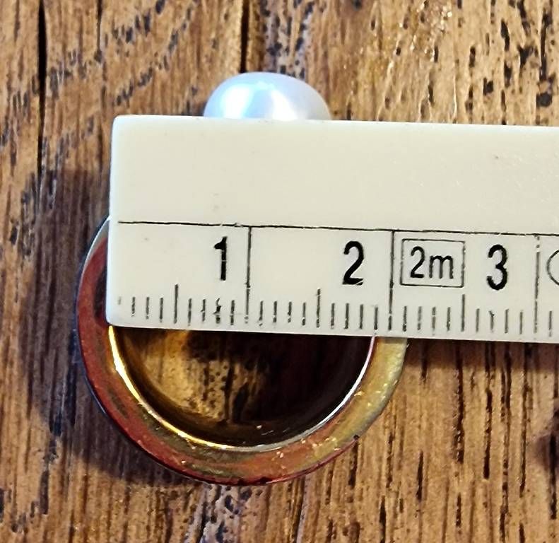 Anelli: Edelstahlring mit Muster und Perle – Nuovo (secondo la descrizione) da Bern venduto da Ssra 2