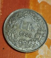 1 Franken Muenze 1928 Silber Helvetia