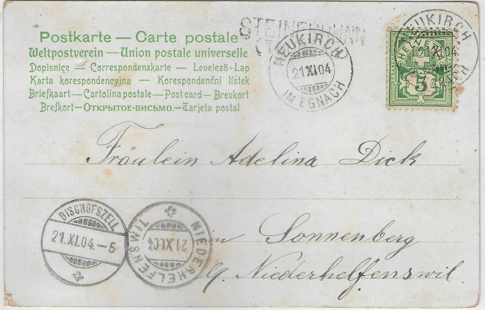 Cartoline postali: Litho - 2 Pferde im Bach – Usato da Ettingen venduto da Kartenplanet 1