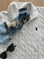 Polo Ralph Lauren Cable Knit Polo Shirt Weiss Gr. M
