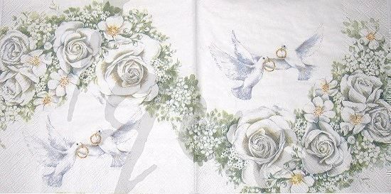 Tovaglioli: Serviette romantic doves (b239) 3Stk. – Nuovo (secondo la descrizione) da Schlatt TG venduto da kreativ-atelier