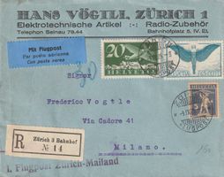 1. Flugpost Zürich - Mailand 1925