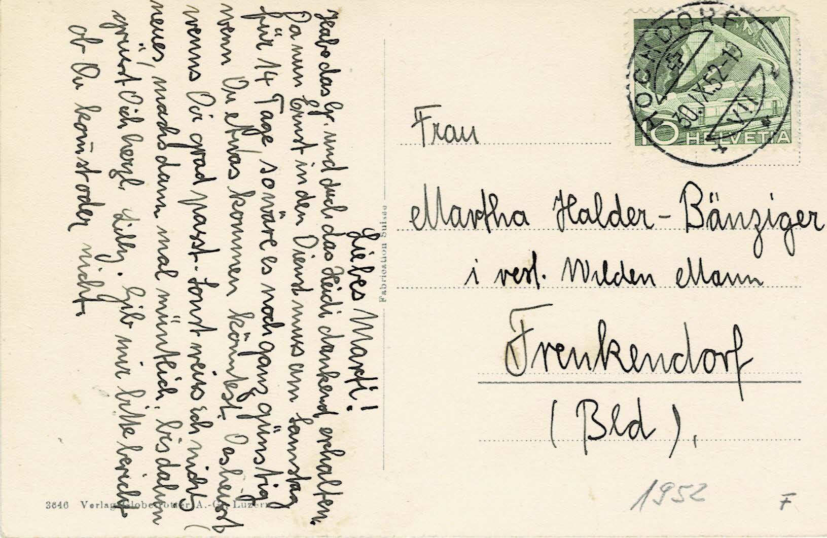 Cartoline postali: STANS Protestantische Kirche NW gel. 1952! – Usato da Hergiswil NW venduto da Kartenfrau 1