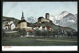 AK Sargans, Gesamtansicht mit Bergblick