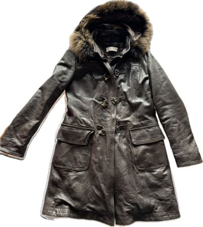 Manteau d'hiver en cuir, fourrure, XXL