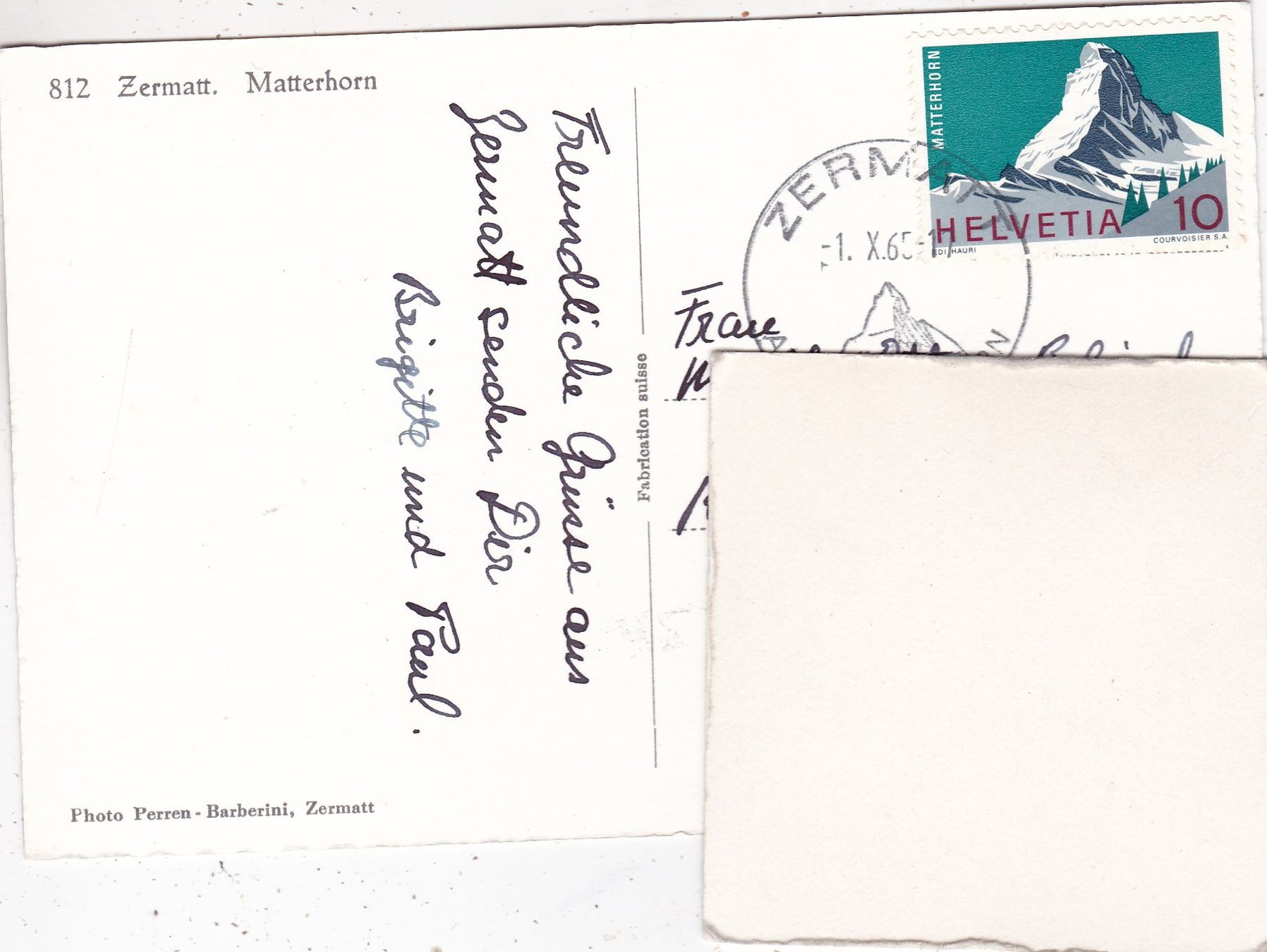 Cartes postales: Zermatt Matterhorn 1965 – D'occasion à Herisau par Lisegrat2008 1