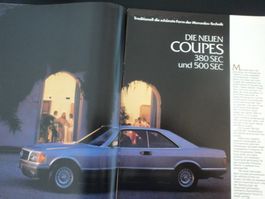 Prospekt Magazin Mercedes-Benz aktuell 1981 mit Coupé 500SEC