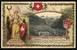Passepartout-Lithographie Engelberg, Pan