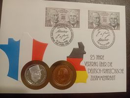 Numisbrief 25 Jahre Deutschland Frankreich