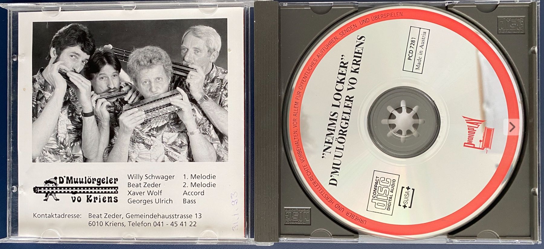 CD: D'Muulörgeler vo Kriens - "Nemms Locker" CD - Top – Usato da Rain venduto da sempach2 2