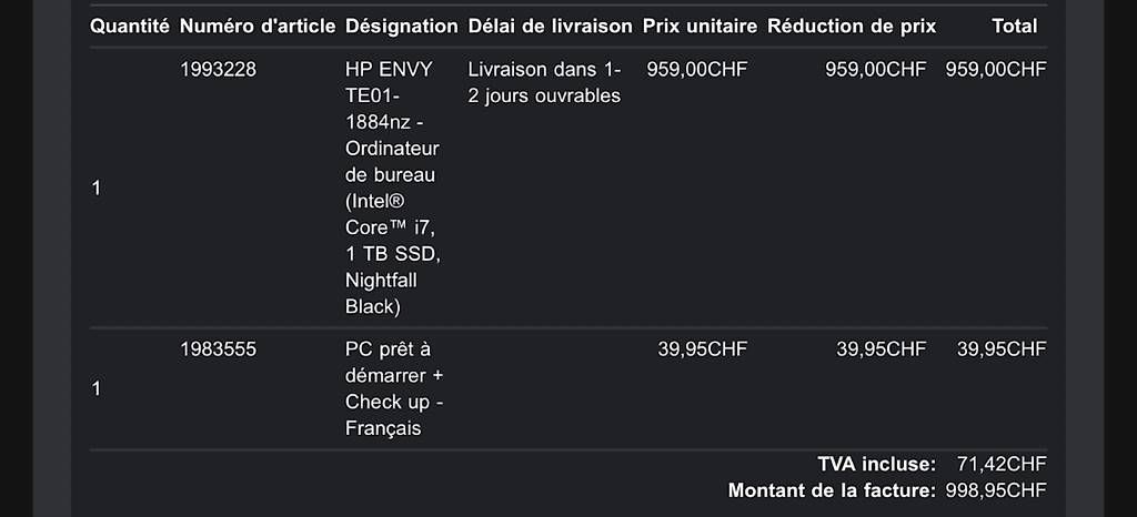 PC: Ordinateur HP core i7 10th gen  – Usato da Leysin venduto da sim_5tqw 3