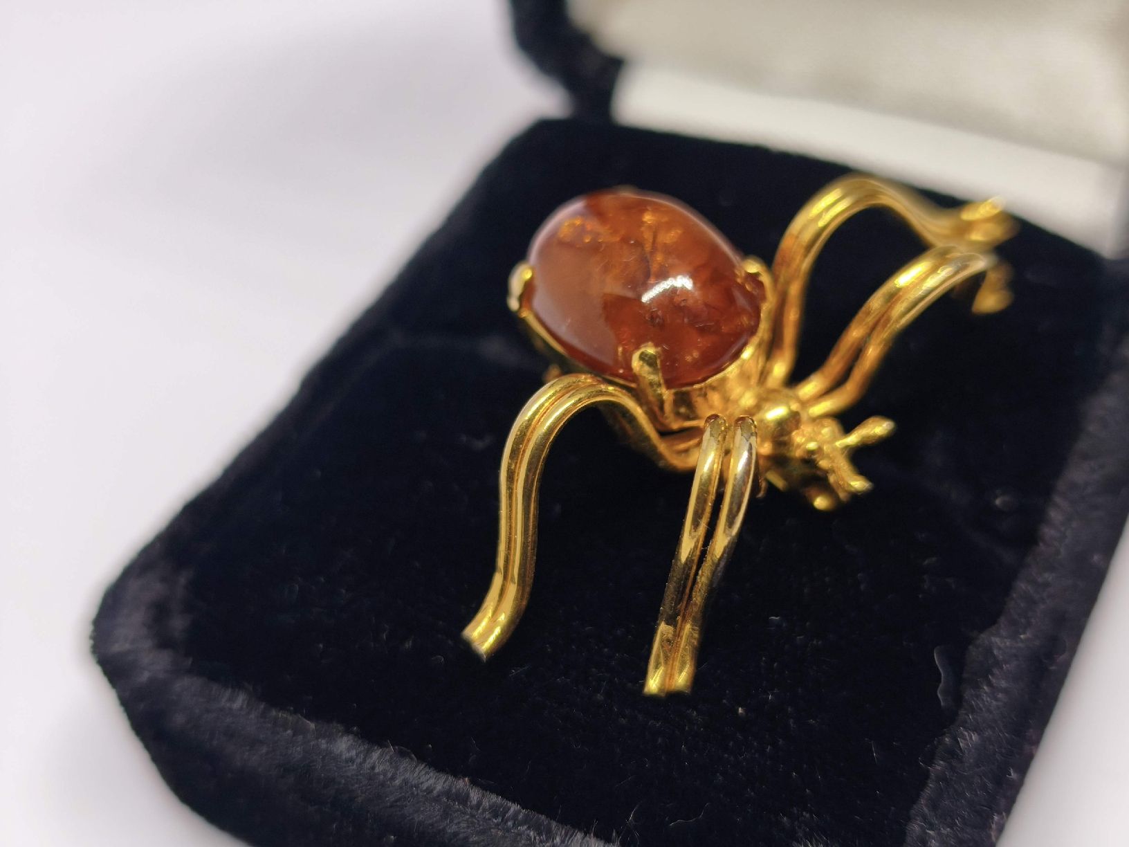 Spille & Fermagli: Brosche Spinne Bernstein Goldfarben Damen Schmuck  – Usato da St. Gallen venduto da GIULESGG 2