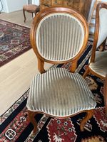 6 Stühle in Nussbaum, Velours Bezüge