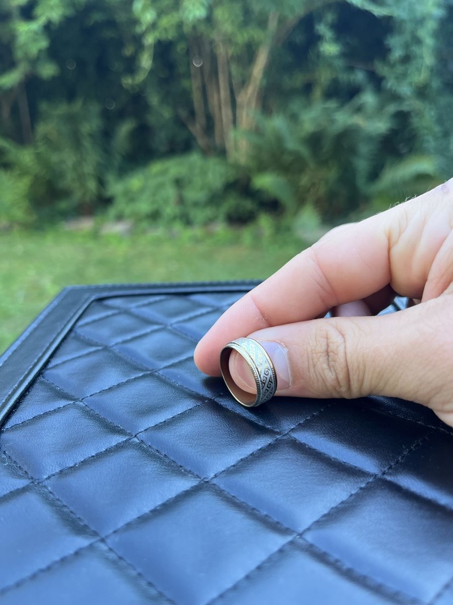 Ringe: Ring auf Edestahl mit silbrigen Muster Grösse 17mm – Neu (gemäss Beschreibung) aus Tägerwilen von Alexander716 1