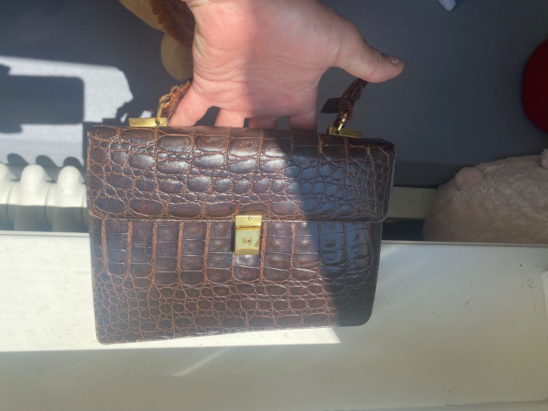 Borse: Handtasche Kroko Leder braun – Usato da Zürich venduto da 888simon888 2
