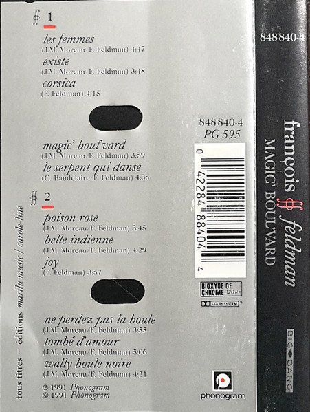 Musicassette: CASSETTE FRANCOIS FELDMAN - CHANSONS – Usato da PORRENTRTUY venduto da RABAIS_SPORT 1