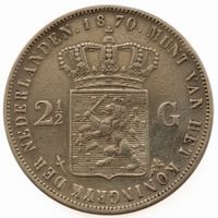 Niederlande 2 1/2 1870 Gulden Willem III. Silber