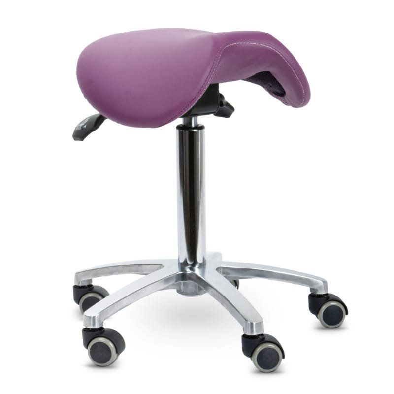 Sgabelli: Praxis Drehhocker mit kippbarem Sattelsitz magenta – Nuovo e nell'imballaggio originale da Schaffhausen venduto da Praxis-Nova 1