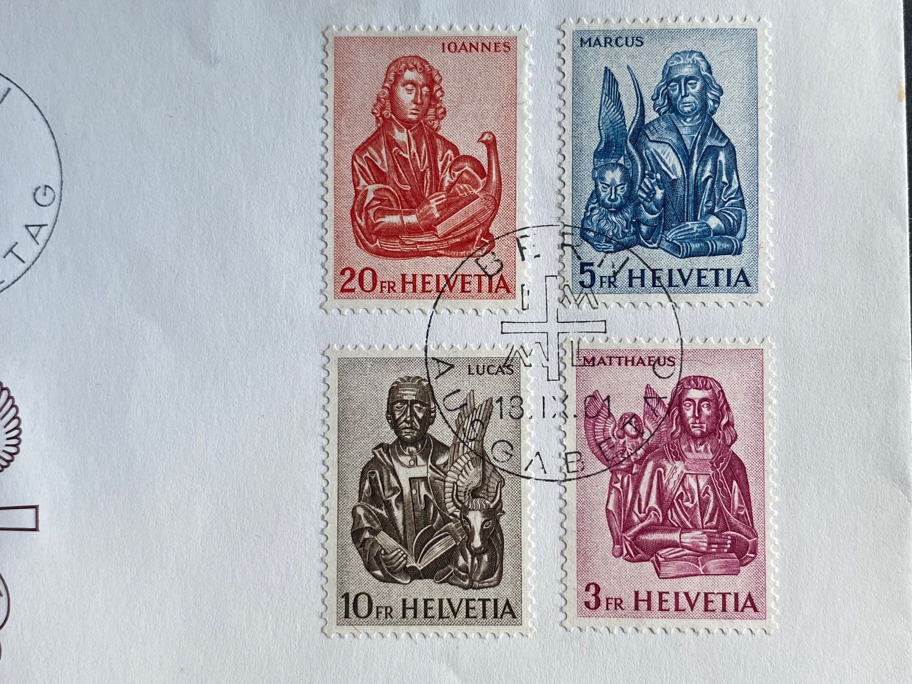 Tutti i francobolli: 381-384, FDC Evangelisten – Usato da Aarau venduto da hilde47 1