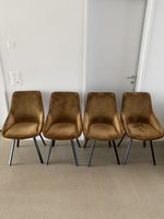 4x Stühle in Ocker aus Samt