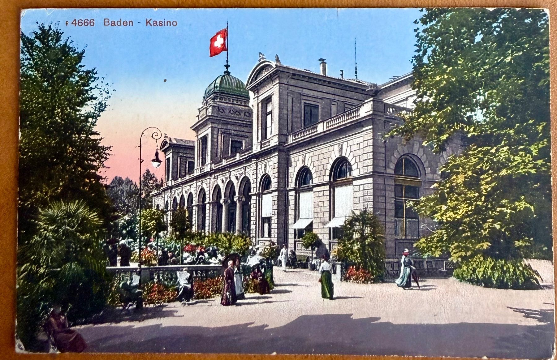 Ansichtskarten: Baden - Kasino - Animation 1920 – Gebraucht aus Lutry von Ediego