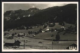 AK Oberwil i. S., Ortspartie mit Bergen