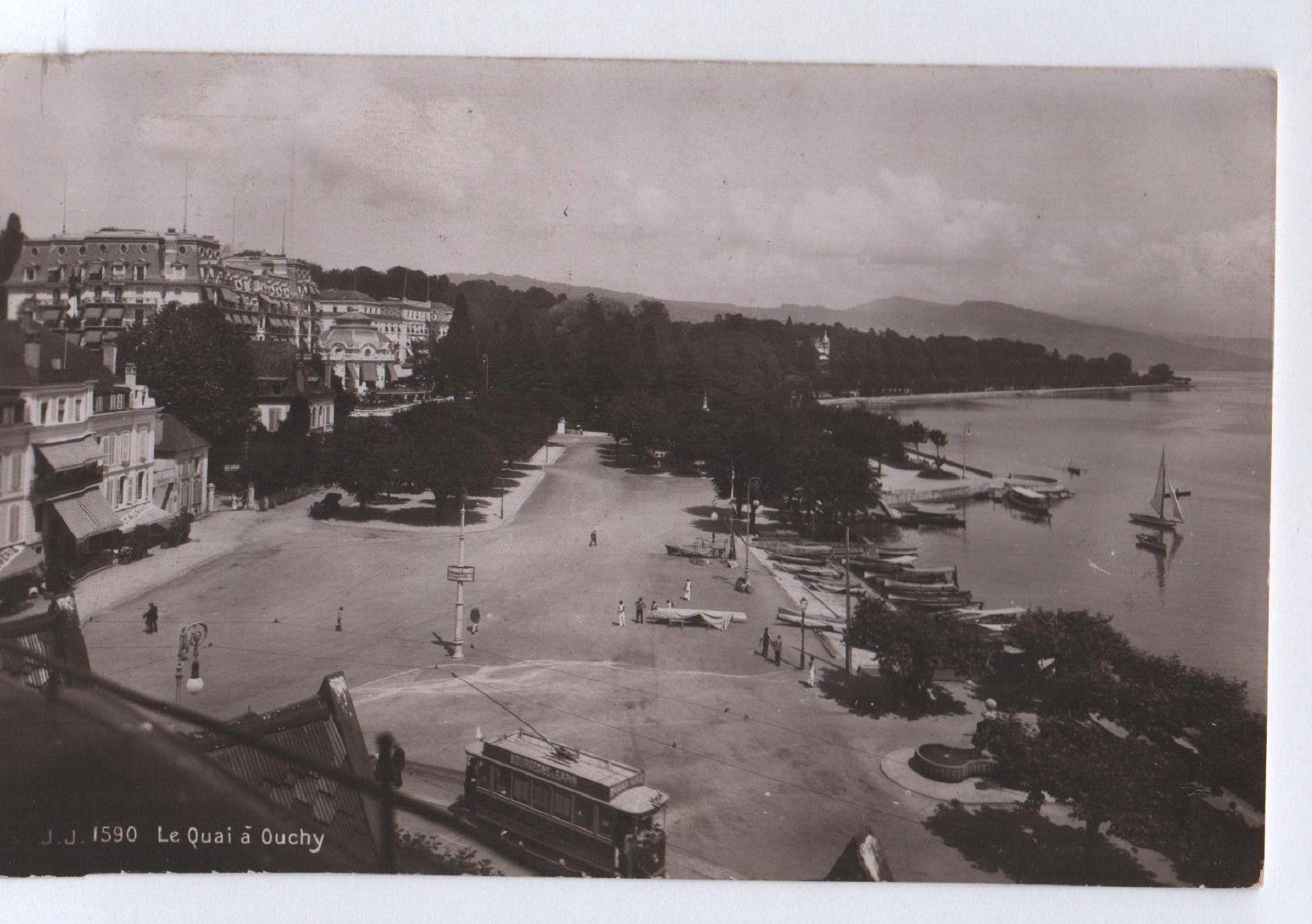 Cartoline postali: Le Quai à OUCHY tramway – Usato da Jona venduto da philajona