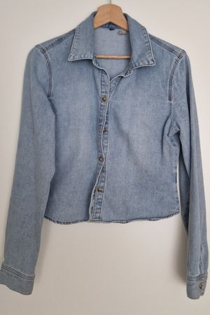 Jeanshemd / Jeansbluse, hellblau, Gr. S, neuwertig!