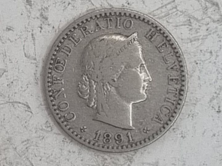 Alle Münzen: 20 rappen 1891 – Gebraucht aus Bure von chap981