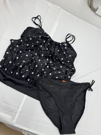 Badeanzug Tankini Schwarz/Weiss gepunktet, Gr. 46 / Nr. 292